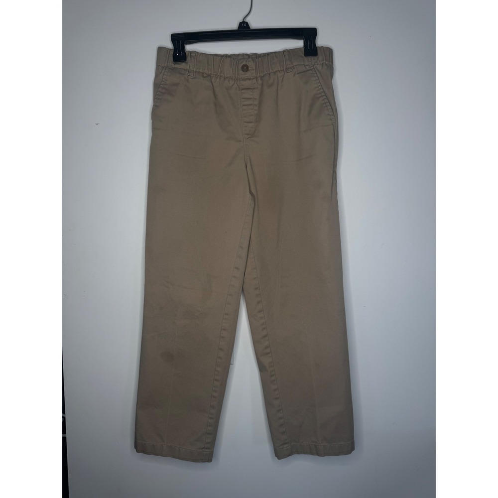 Lands‎ End Boys Khaki Chino Pants Size 16 Tan Elastic Waist School Uniform Twill